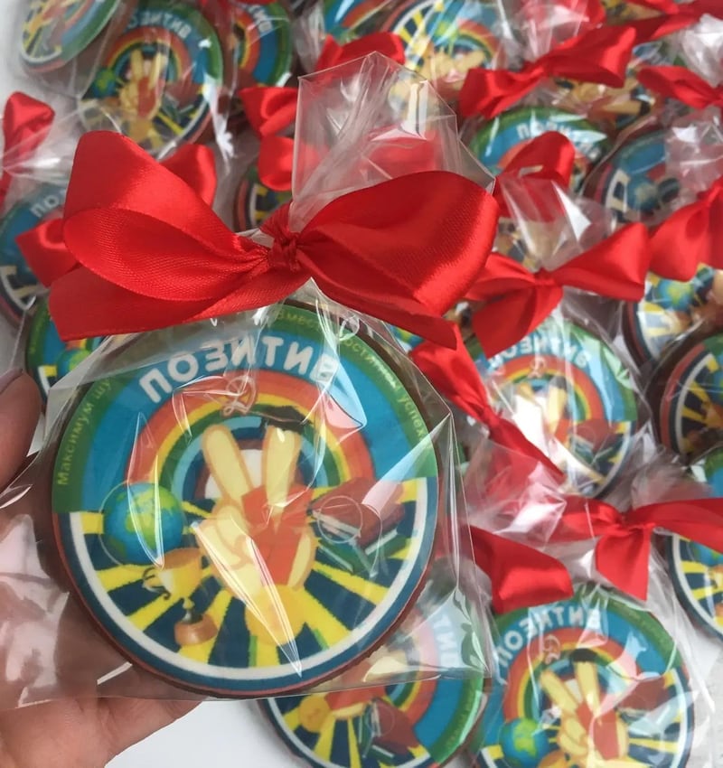 Пряники с позитивными надписями с печатным изображением