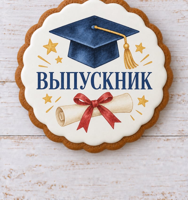 Рисунок выпускной шапочки и диплома для поздравления учеников 4, 9 или 11 класса.